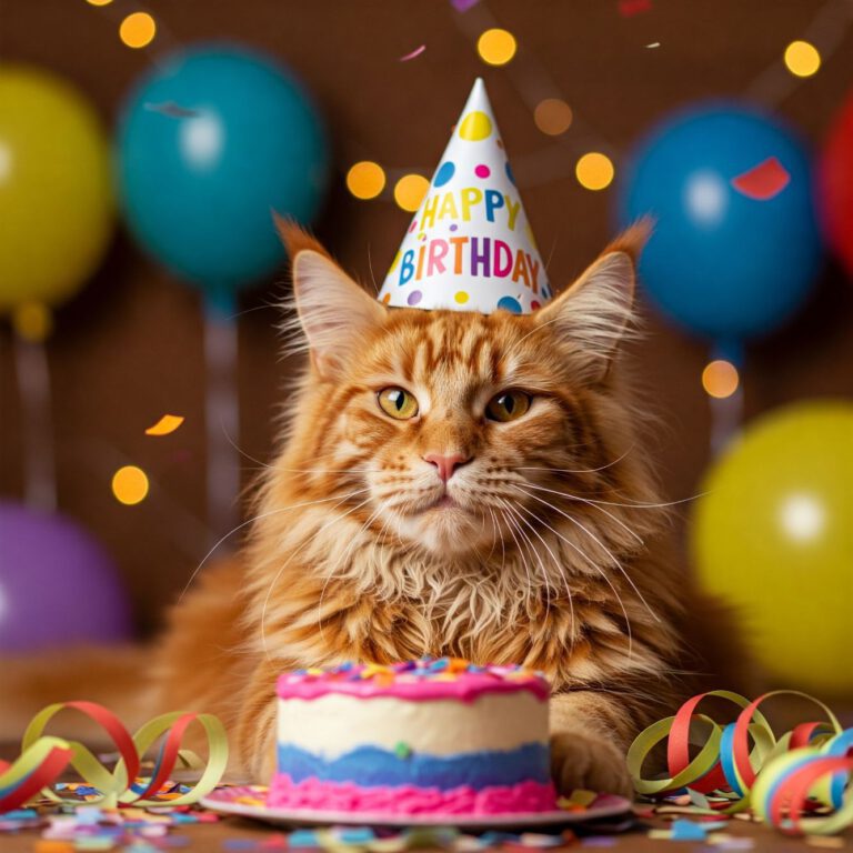 Maine Coon die jarig is